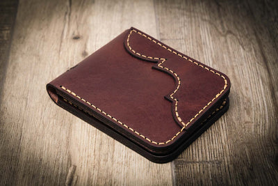 Western Bifold Men's Leather Wallet - The Rio Grande -  Russet Brown