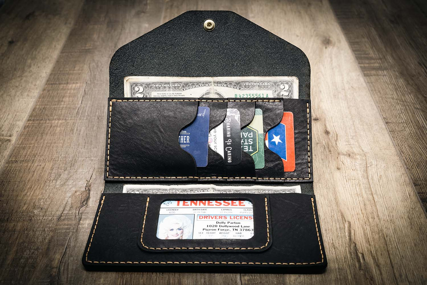 Sugar Land Clutch Wallet - Black Bull Sheath Leather