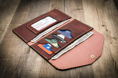 Women's Clutch Wallet | Clutch Leather Wallet - Russet Brown