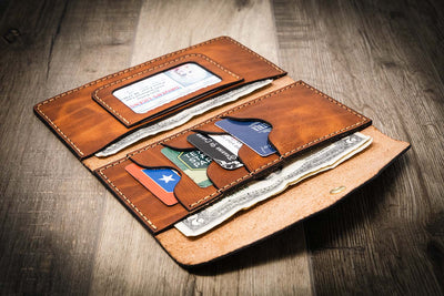 Women's Clutch Wallet | Clutch Leather Wallet - Chestnut Brown