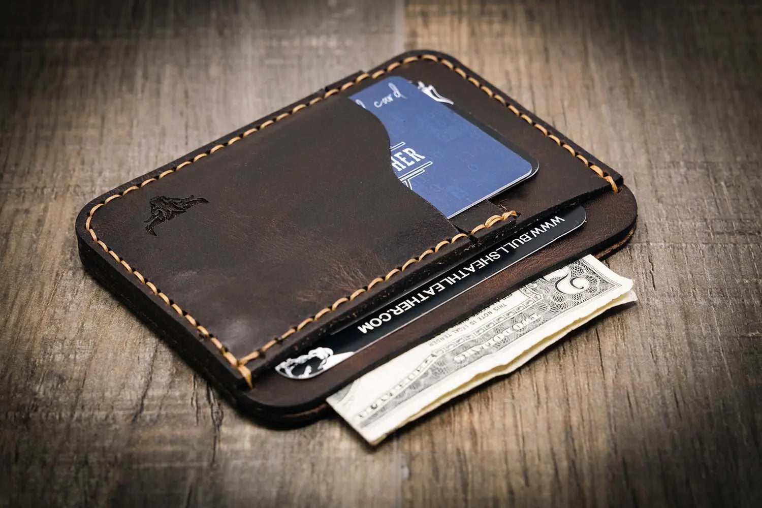 Mansfield Minimalist Wallet - Walnut Brown Bull Sheath Leather