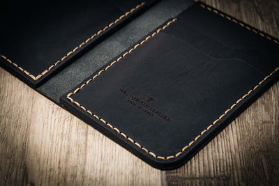 mens leather wallet in black