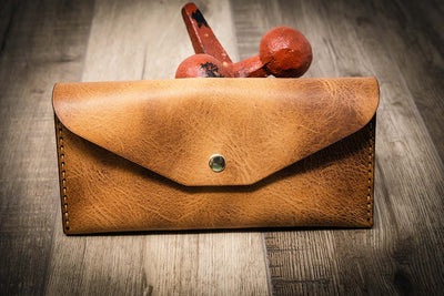 Women's Clutch Wallet | Clutch Leather Wallet - Brandy