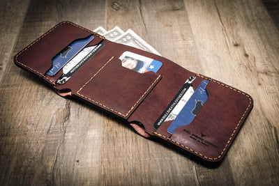 Western Trifold Wallet - The Trinity - Russet Brown