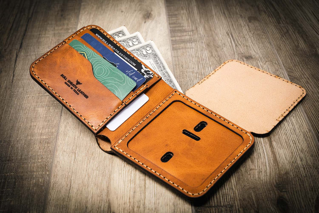 Badge Wallet Bifold - Police Law Enforcement Wallet - Walnut