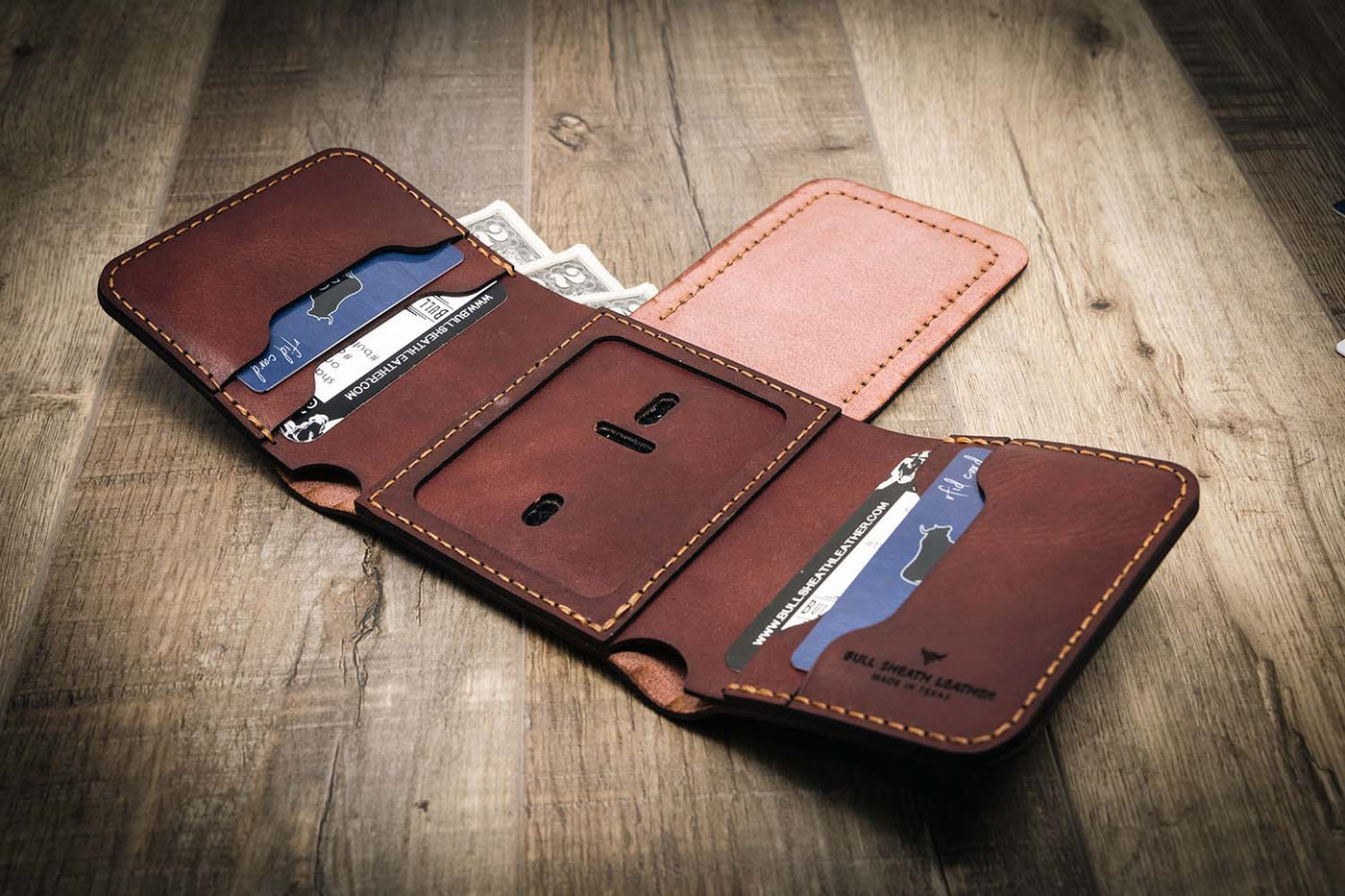 Leather Tri-Fold Badge Wallet