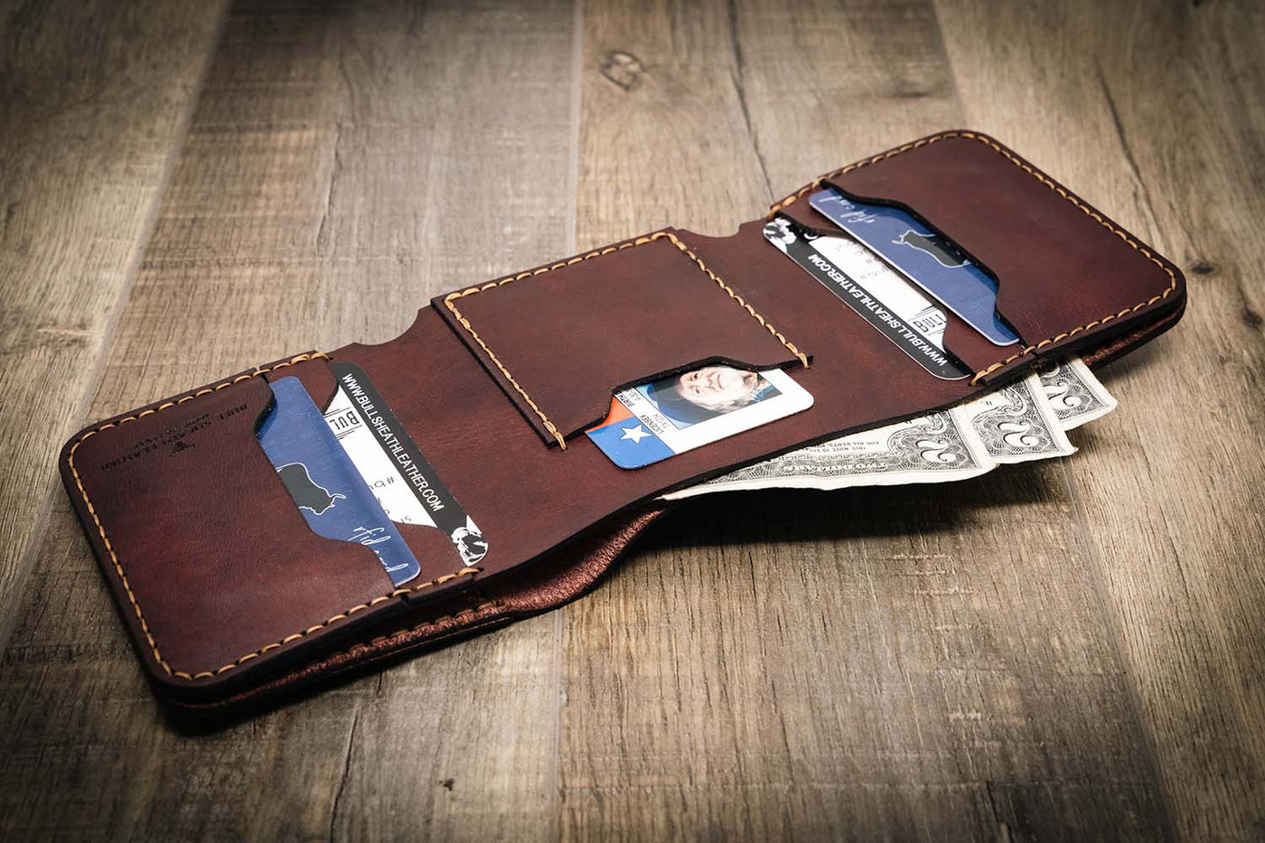 Western Trifold Wallet - The Trinity - Russet Brown