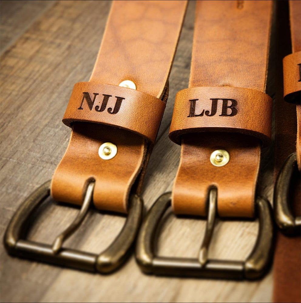 Men's Leather Belt - Oak Brown